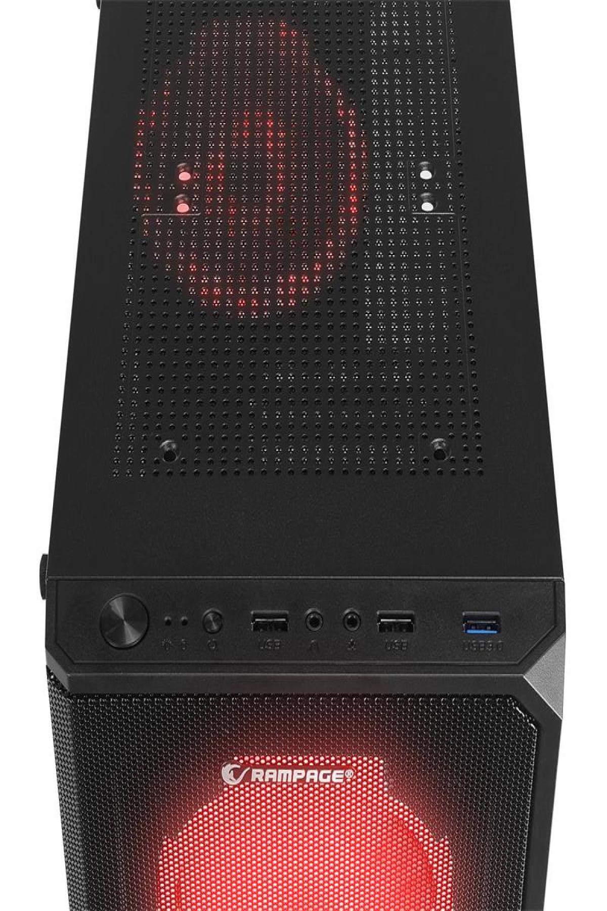 RAMPAGE HELIOS MESH 550W 80+ BRONZE SİYAH TEMPERLİ CAM 4*120MM RAINBOW ATX MIDI TOWER KASA