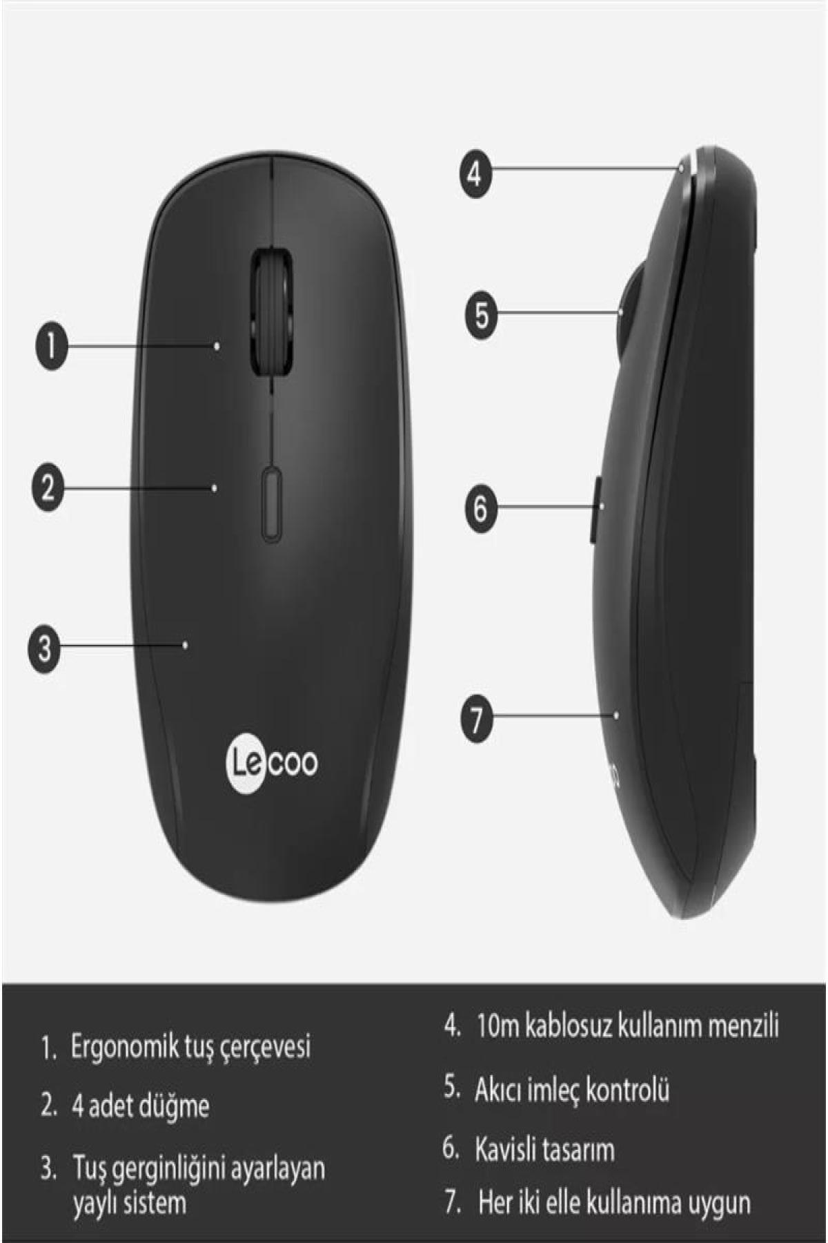 LENOVO LECOO USB OPTİK KABLOSUZ MOUSE SİYAH WS203