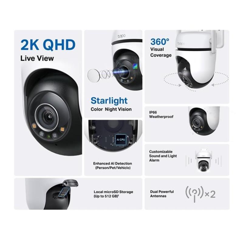 TP-LINK TAPO C520WS Dış Mekan Pan/Tilt Güvenlik Wi-Fi Kamera